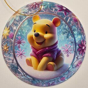 Winne The Pooh Christmas Metal Ornament